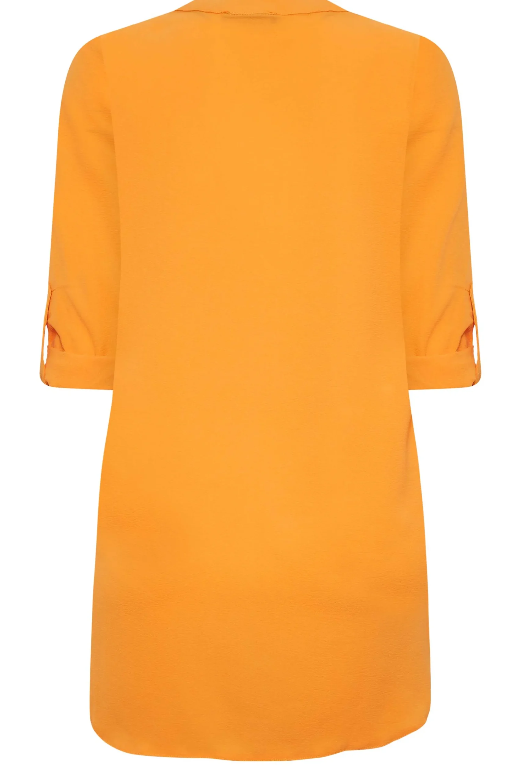 M&Co Womens Orange Statement Button Tab Sleeve Shirt>Women Shirts