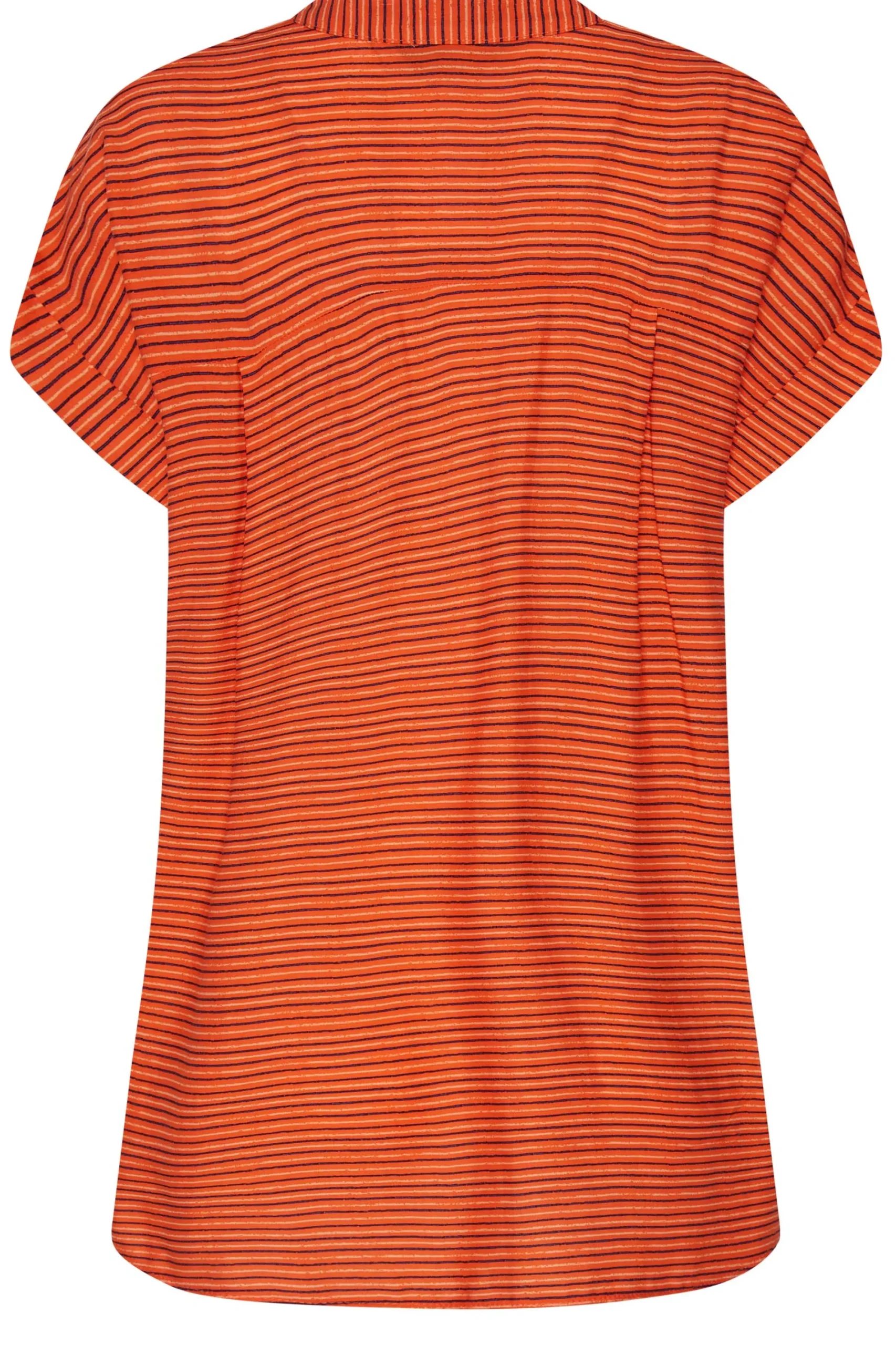 M&Co Womens Orange Stripe Grown On Sleeve Top>Women Short Sleeve Tops