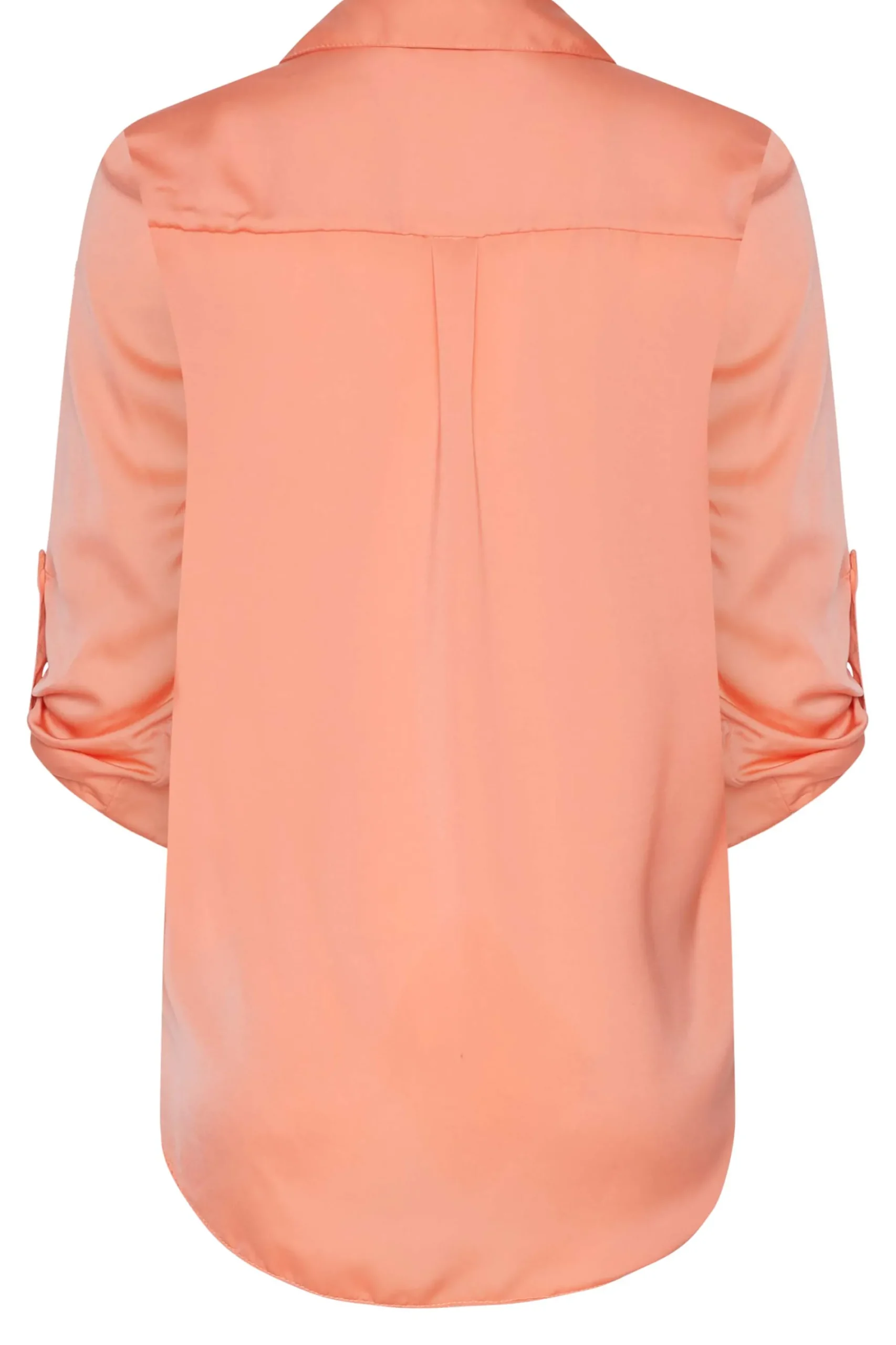 M&Co Womens Orange Tab Sleeve Shirt>Women Shirts