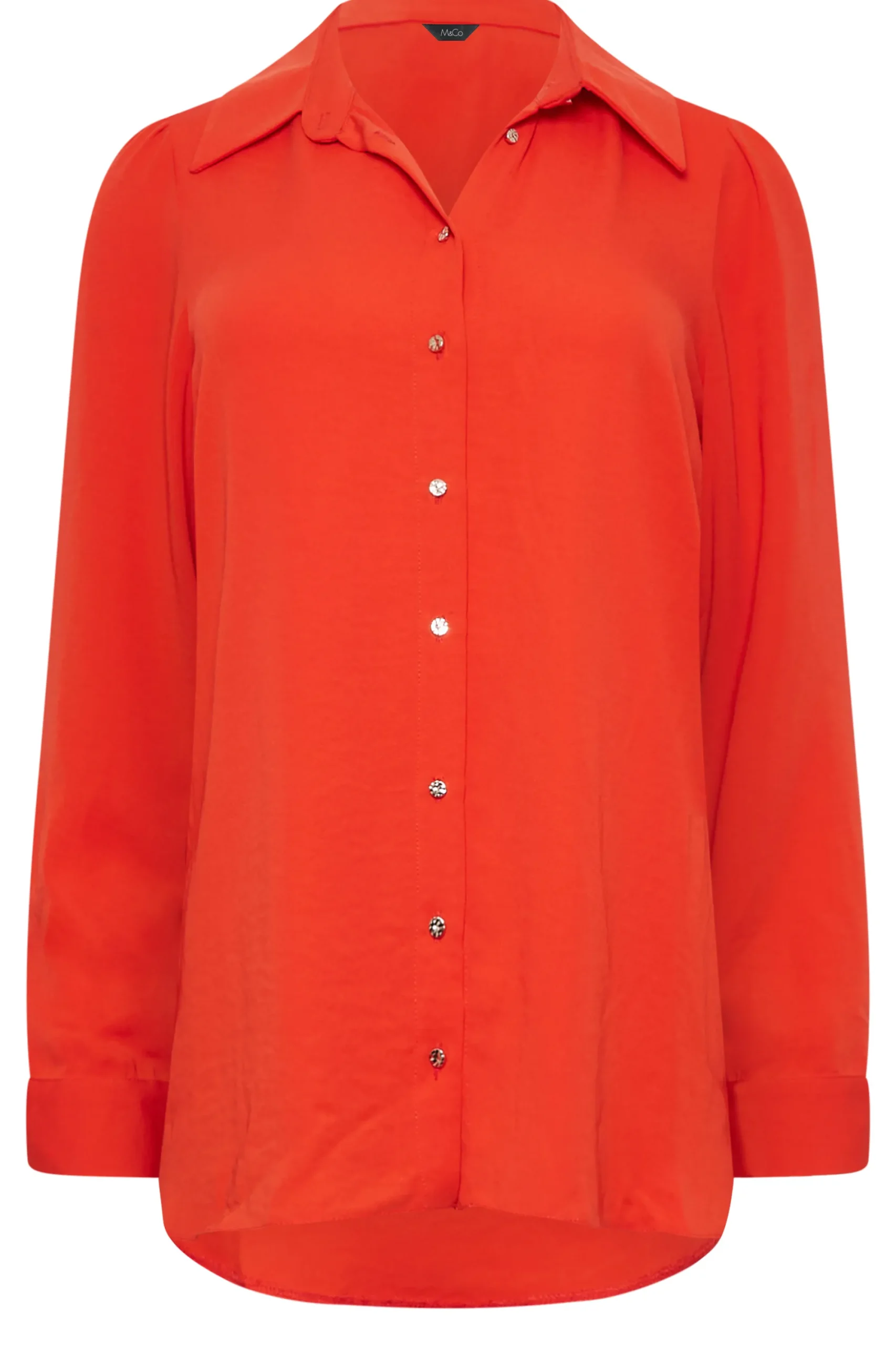 M&Co Womens Orange Tie Waist Tunic Shirt>Women Shirts
