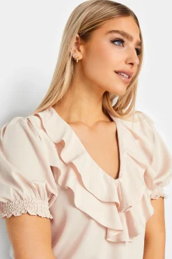 M&Co Womens Pale Pink Frill Front Blouse><noscript><img width=