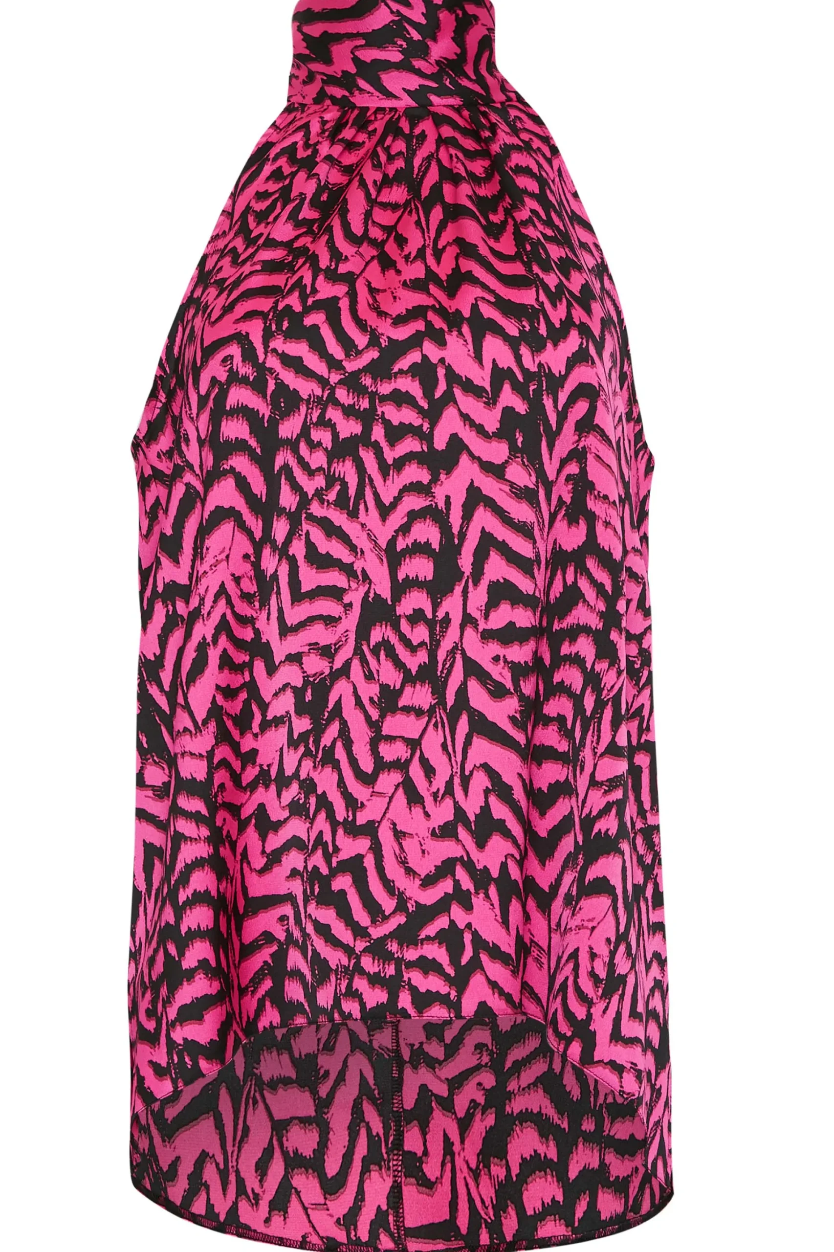 M&Co Womens Pink Animal Print Halterneck Blouse>Women Short Sleeve Tops