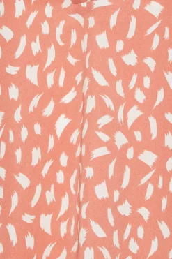 M&Co Womens Pink Brush Stroke Print Half Placket Shirt><noscript><img width=