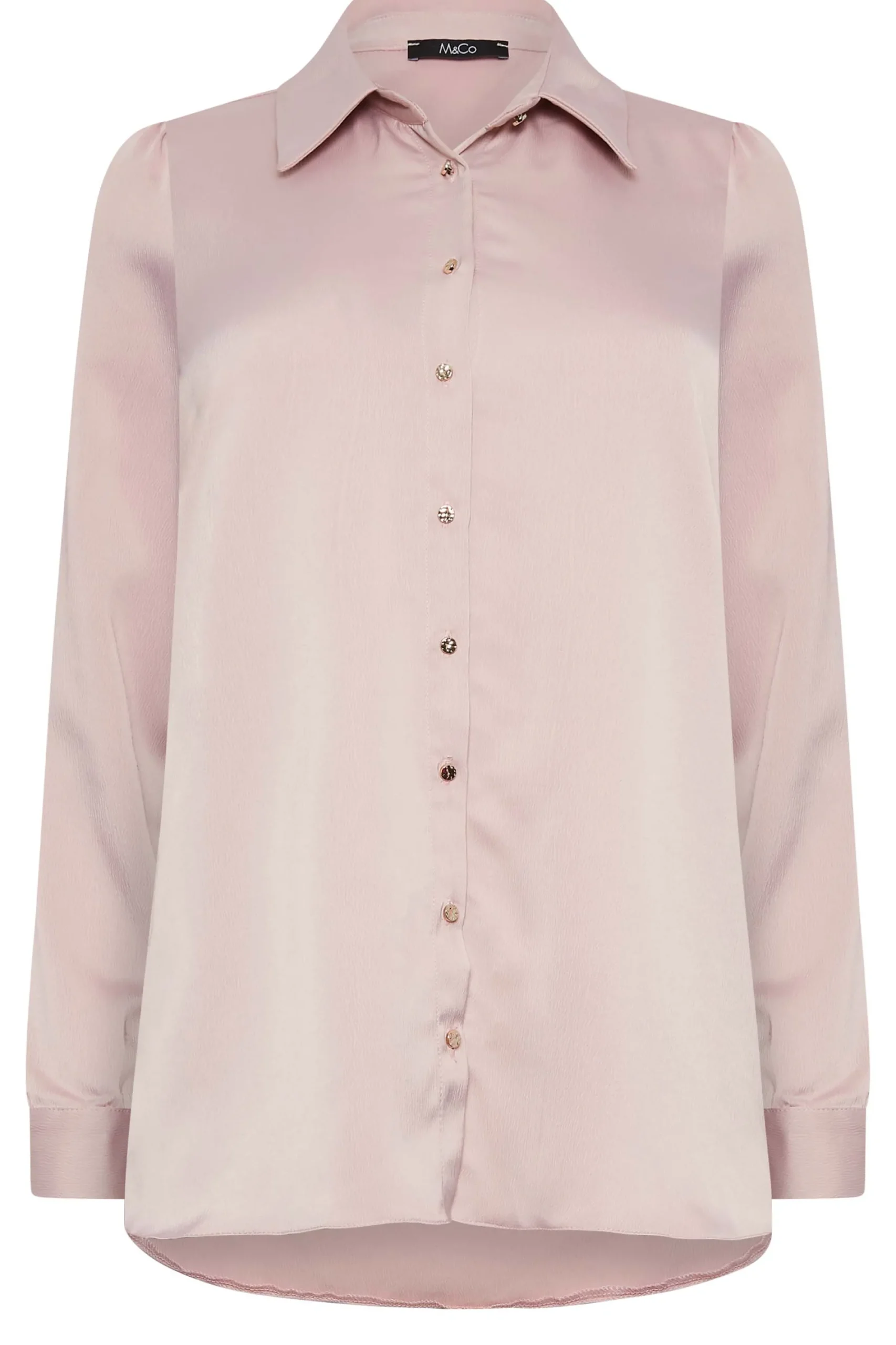 M&Co Womens Pink Button Through Tunic Shirt>Women Shirts