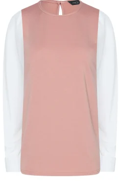 M&Co Womens Pink Contrast Long Sleeve Top><noscript><img width=
