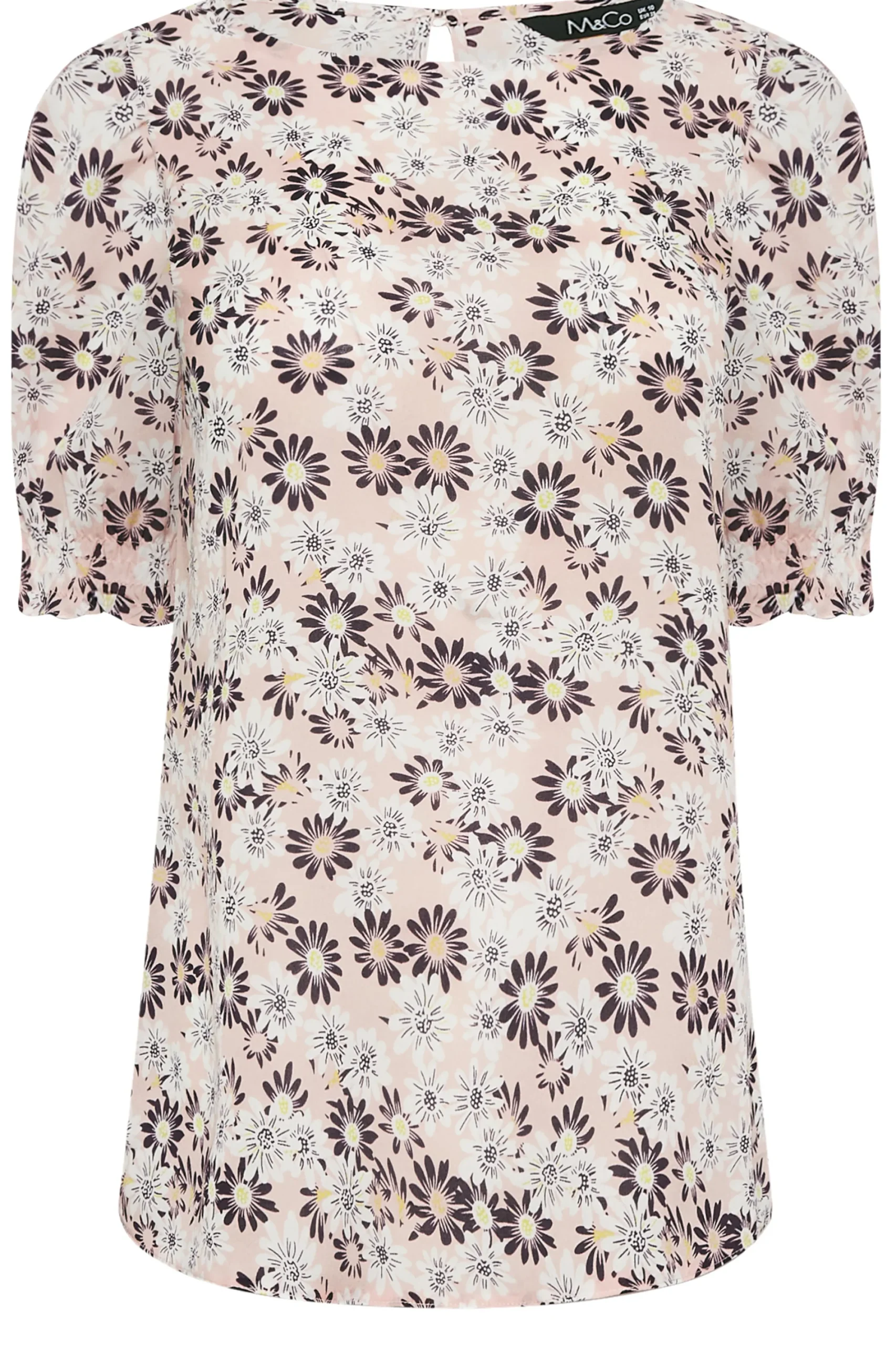 M&Co Womens Pink Daisy Print Blouse>Women Short Sleeve Tops