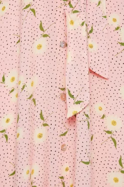 M&Co Womens Pink Ditsy Floral Midi Shirt Dress><noscript><img width=