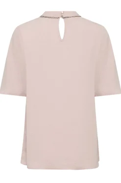 M&Co Womens Pink Embellished Neck Keyhole Blouse><noscript><img width=