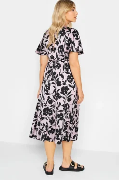 M&Co Womens Pink Floral Midi Tea Dress><noscript><img width=