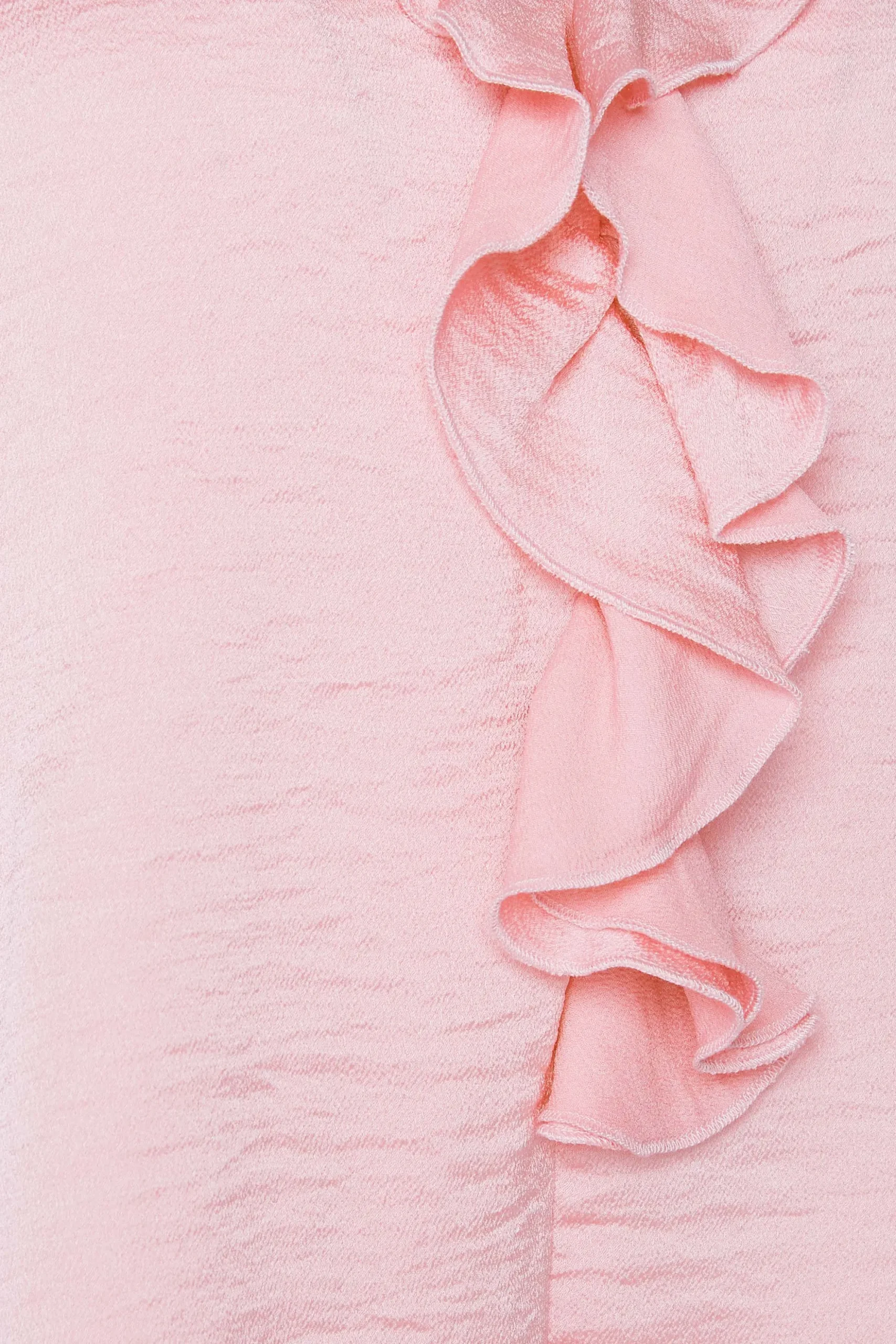 M&Co Womens Pink Frill Satin Blouse>Women Short Sleeve Tops
