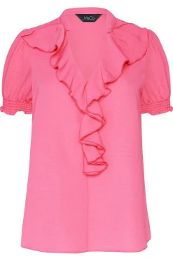 M&Co Womens Pink Frill Front Blouse><noscript><img width=