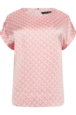 M&Co Womens Pink Geometric Print Blouse><noscript><img width=