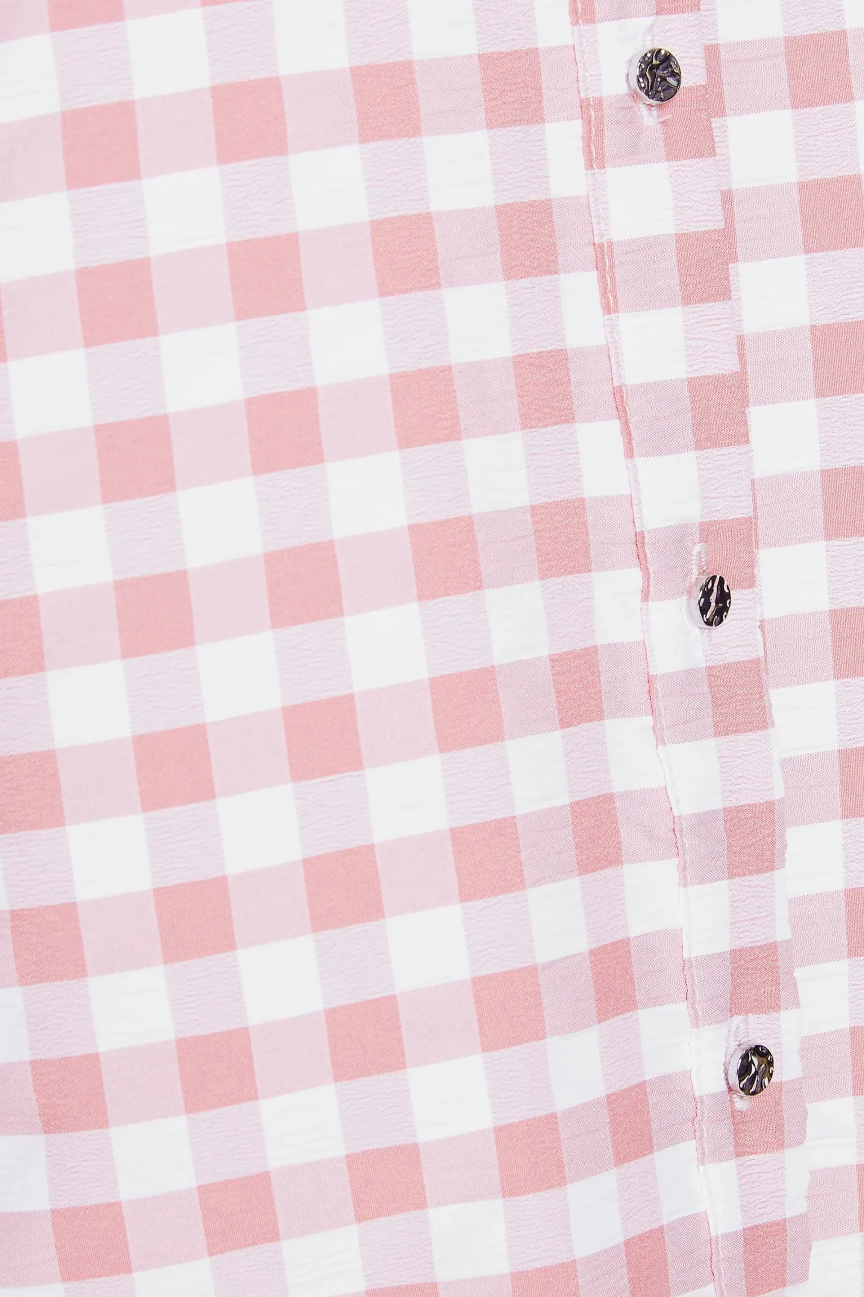M&Co Womens Pink Gingham Short Sleeve Shirt>Women Short Sleeve Tops