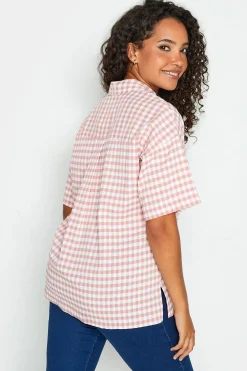 M&Co Womens Pink Gingham Print Shirt><noscript><img width=