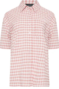M&Co Womens Pink Gingham Print Shirt><noscript><img width=