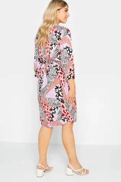 M&Co Womens Pink Mixed Animal Print Shirt Dress><noscript><img width=