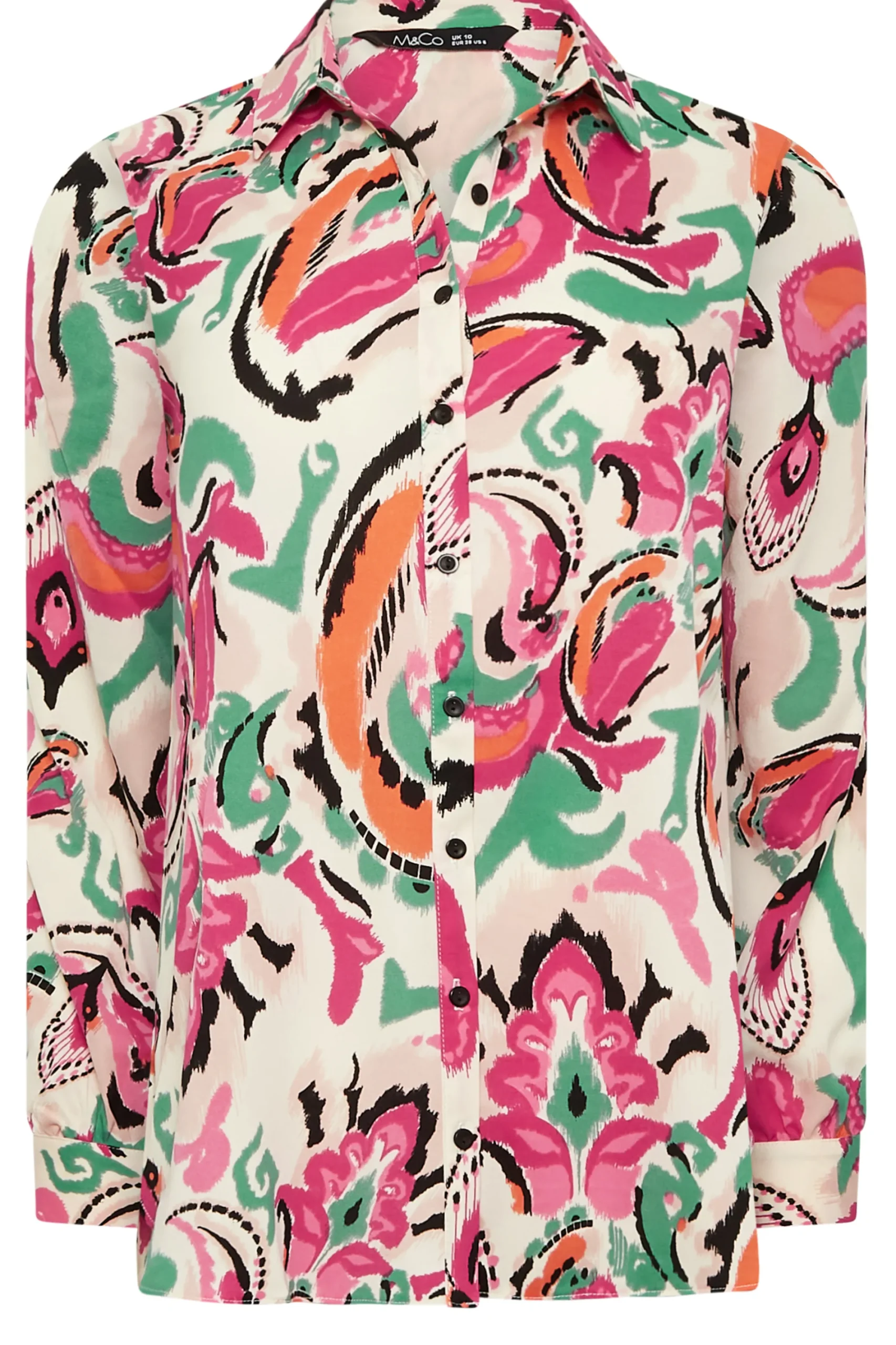 M&Co Womens Pink Paisley Print Long Sleeve Shirt>Women Shirts