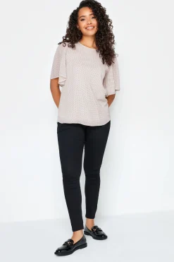 M&Co Womens Pink Spot Print Blouse>Women Short Sleeve Tops