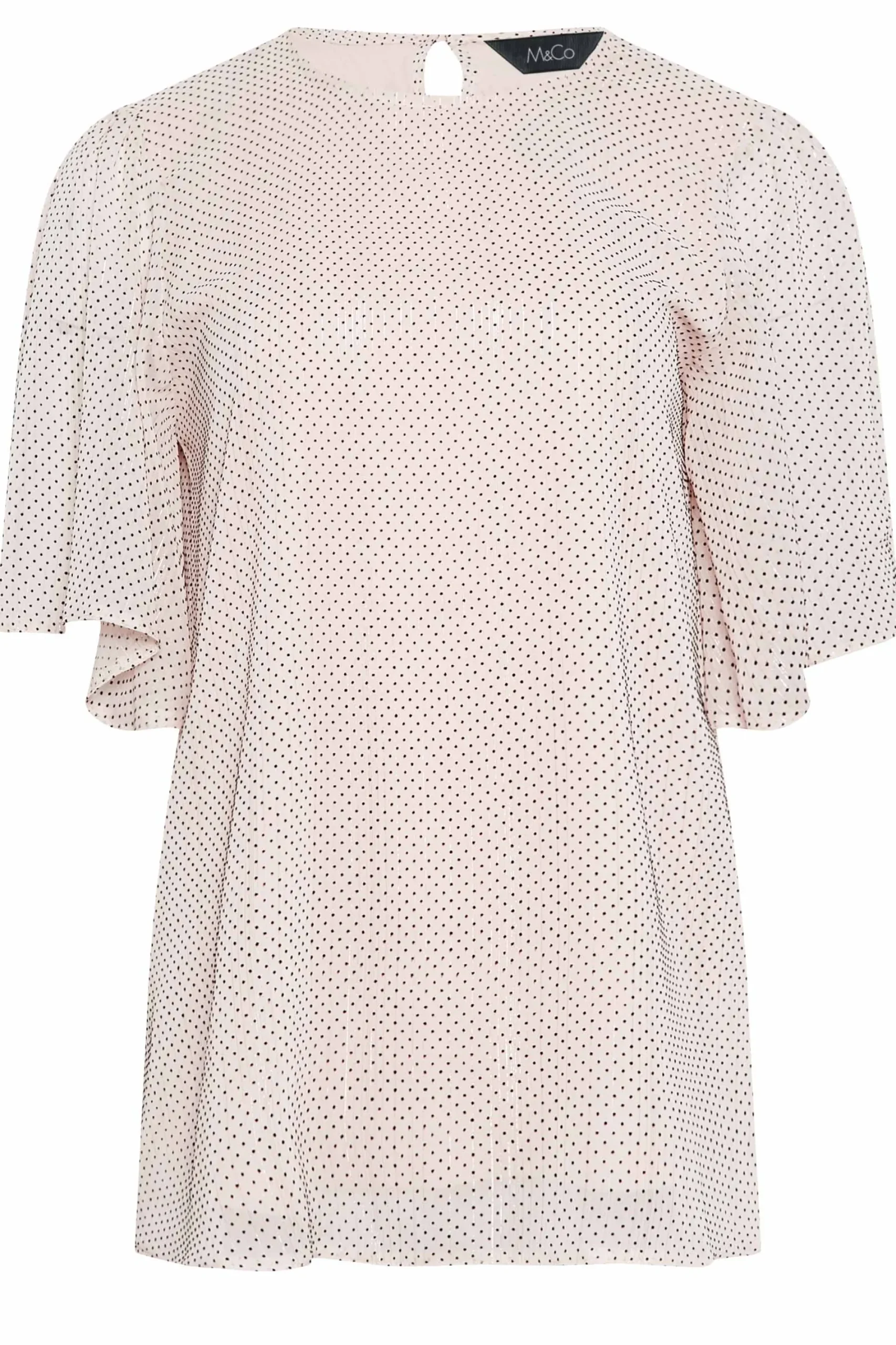 M&Co Womens Pink Spot Print Blouse>Women Short Sleeve Tops