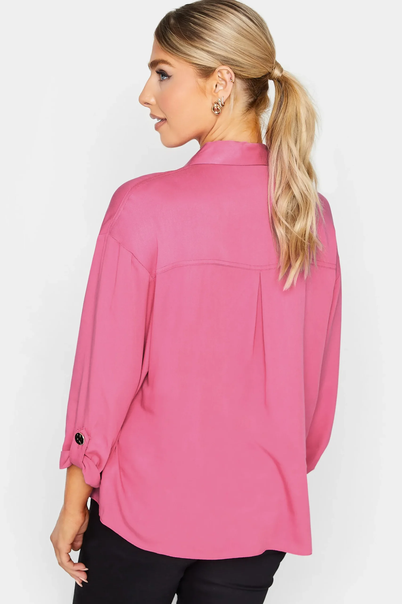 M&Co Womens Pink Statement Button Shirt>Women Shirts