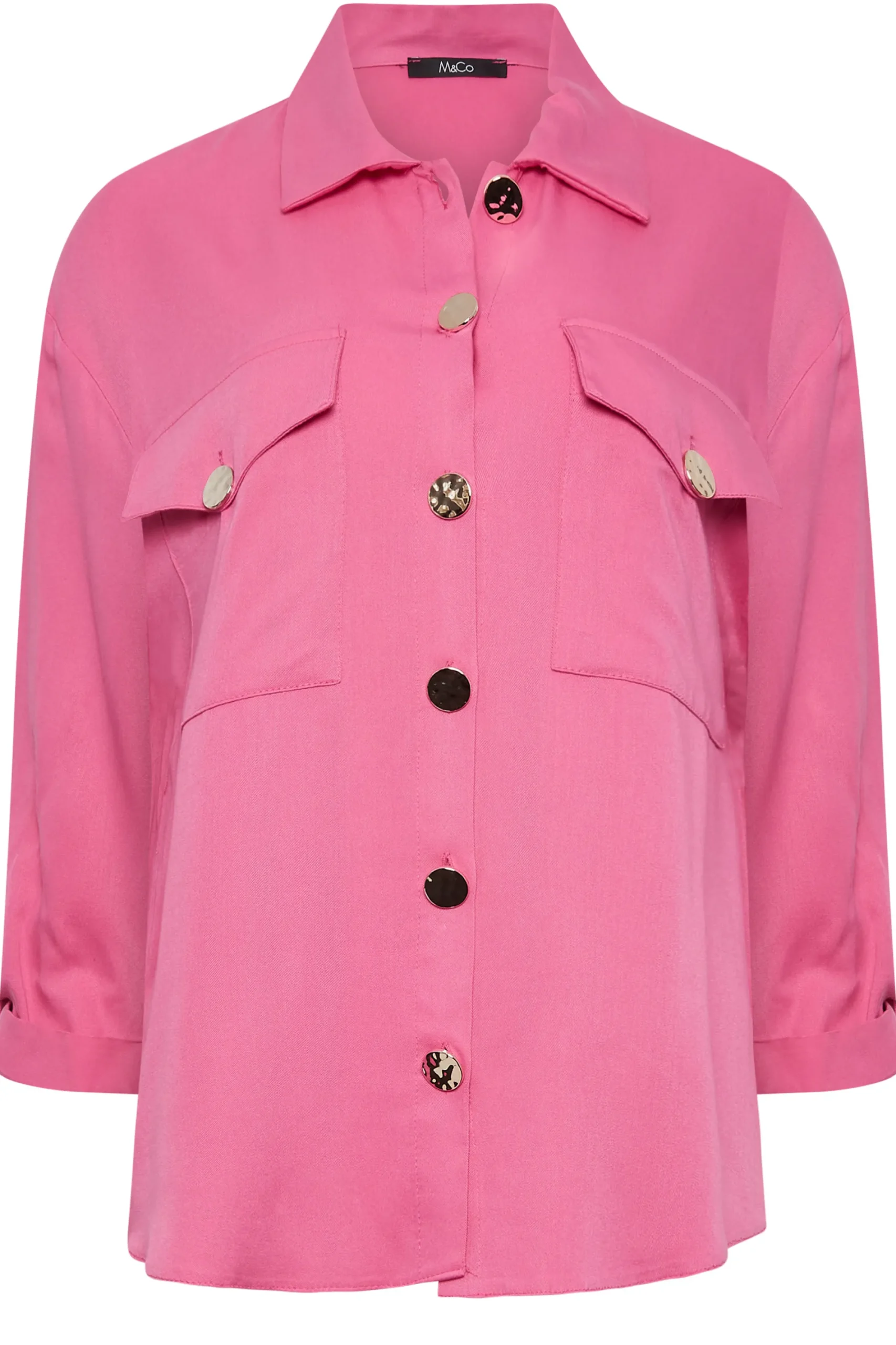 M&Co Womens Pink Statement Button Shirt>Women Shirts
