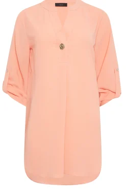 M&Co Womens Pink Statement Button Tab Sleeve Shirt><noscript><img width=
