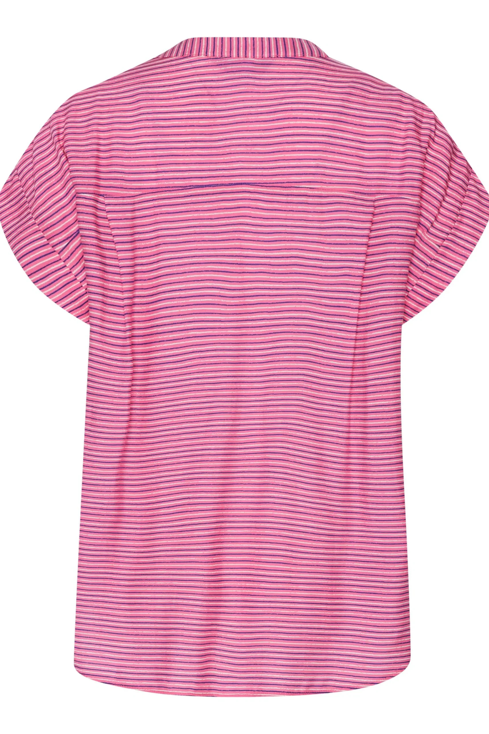 M&Co Womens Pink Stripe Grown On Sleeve Top>Women Short Sleeve Tops