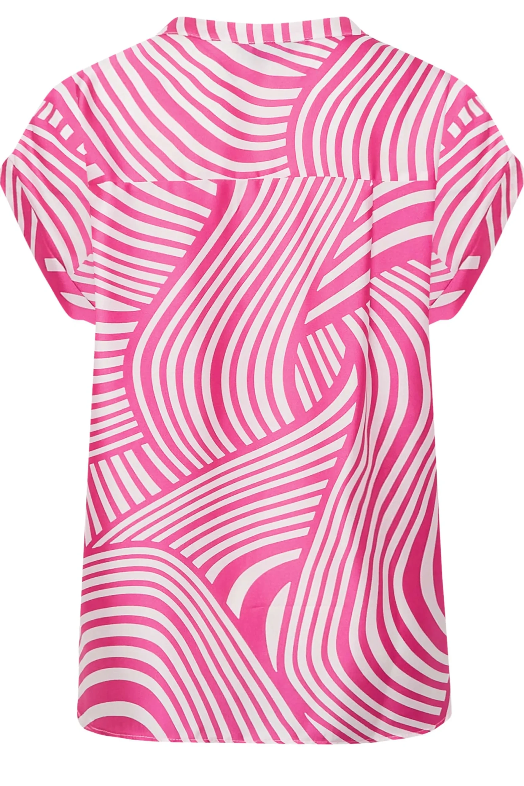 M&Co Womens Pink Swirl Print Shirt>Women Short Sleeve Tops