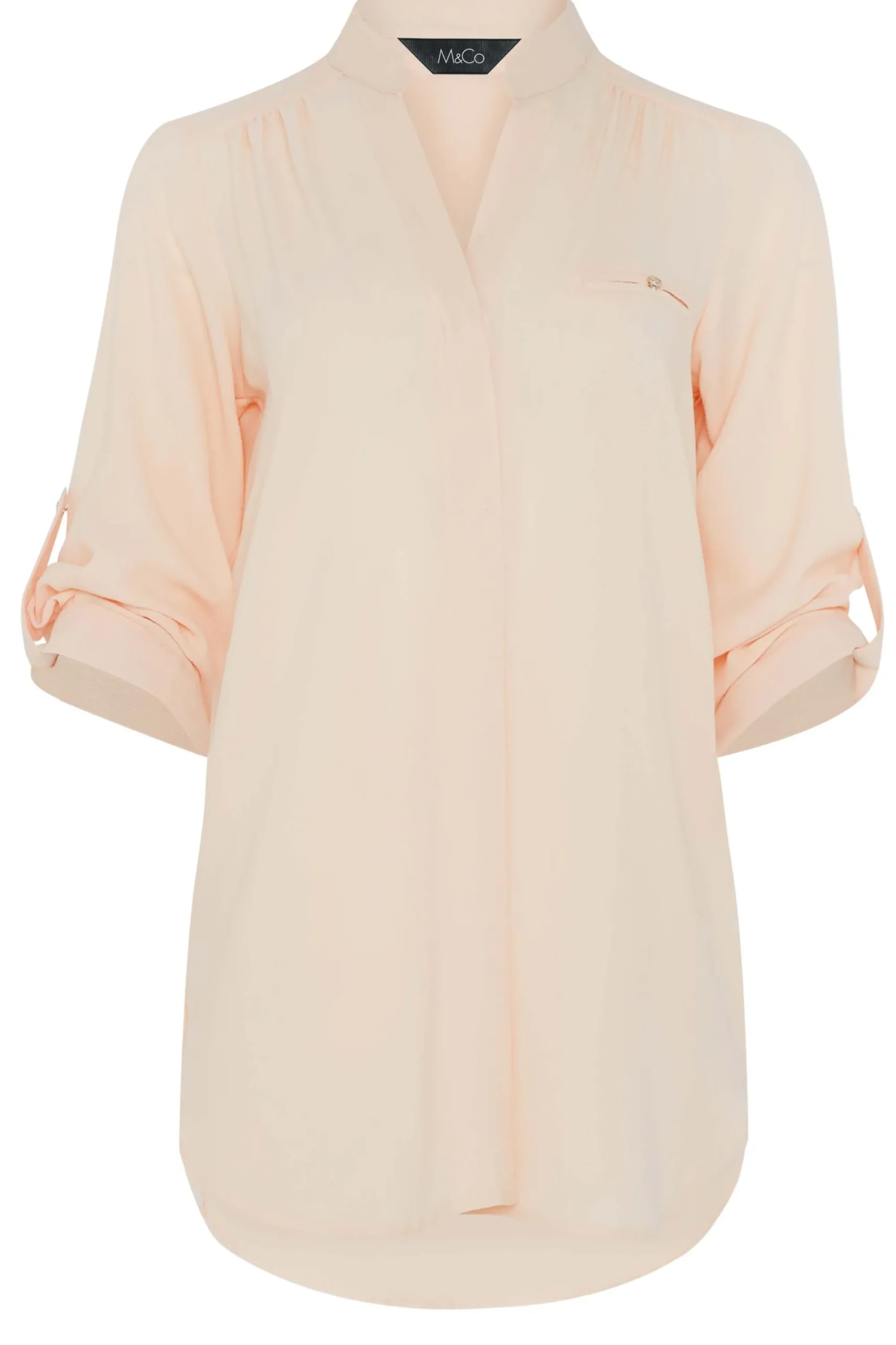 M&Co Womens Pink Tab Sleeve Blouse>Women Shirts