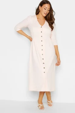 M&Co Womens Pink Textured Button Through Dress>Women Wedding Guest Dresses