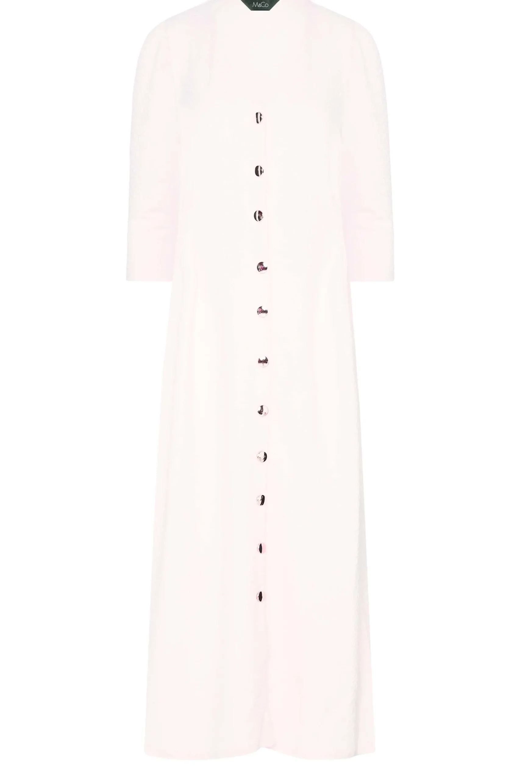 M&Co Womens Pink Textured Button Through Dress>Women Wedding Guest Dresses