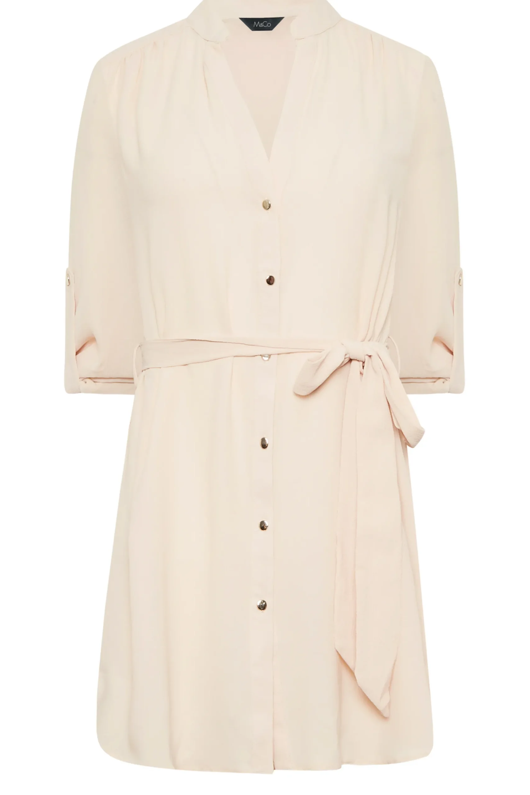 M&Co Womens Pink Tie Waist Blouse>Women Shirts