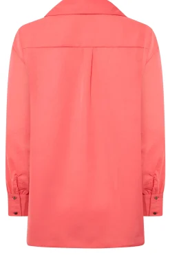 M&Co Womens Pink V-Neck Collared Blouse><noscript><img width=