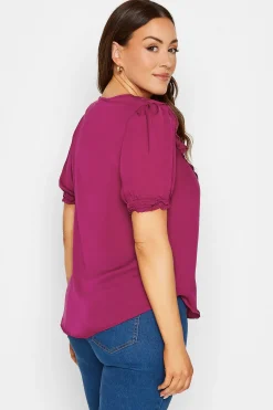 M&Co Womens Purple Frill Front Blouse><noscript><img width=