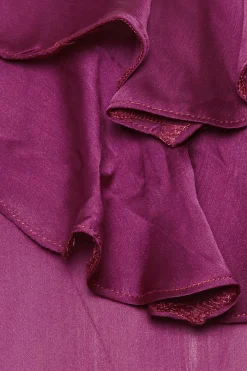 M&Co Womens Purple Frill Front Satin Blouse><noscript><img width=