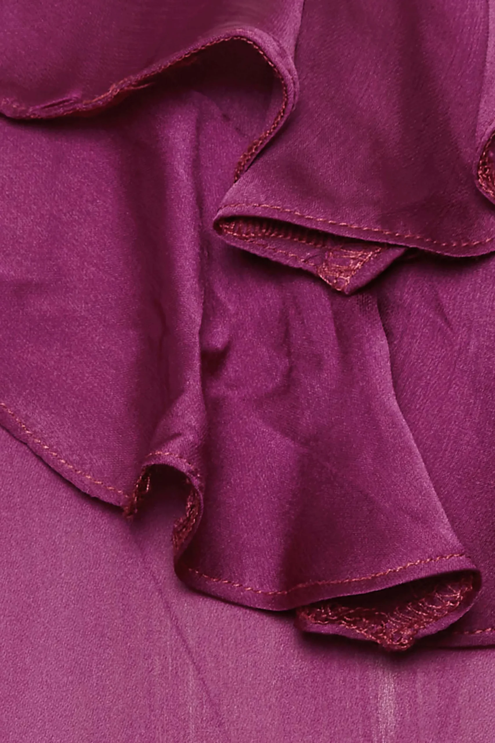 M&Co Womens Purple Frill Front Satin Blouse>Women Short Sleeve Tops