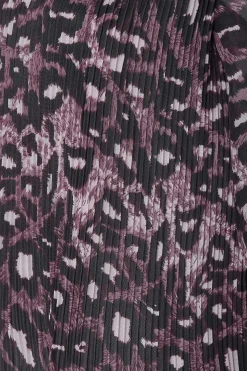 M&Co Womens Purple Leopard Print Pleat Blouse><noscript><img width=