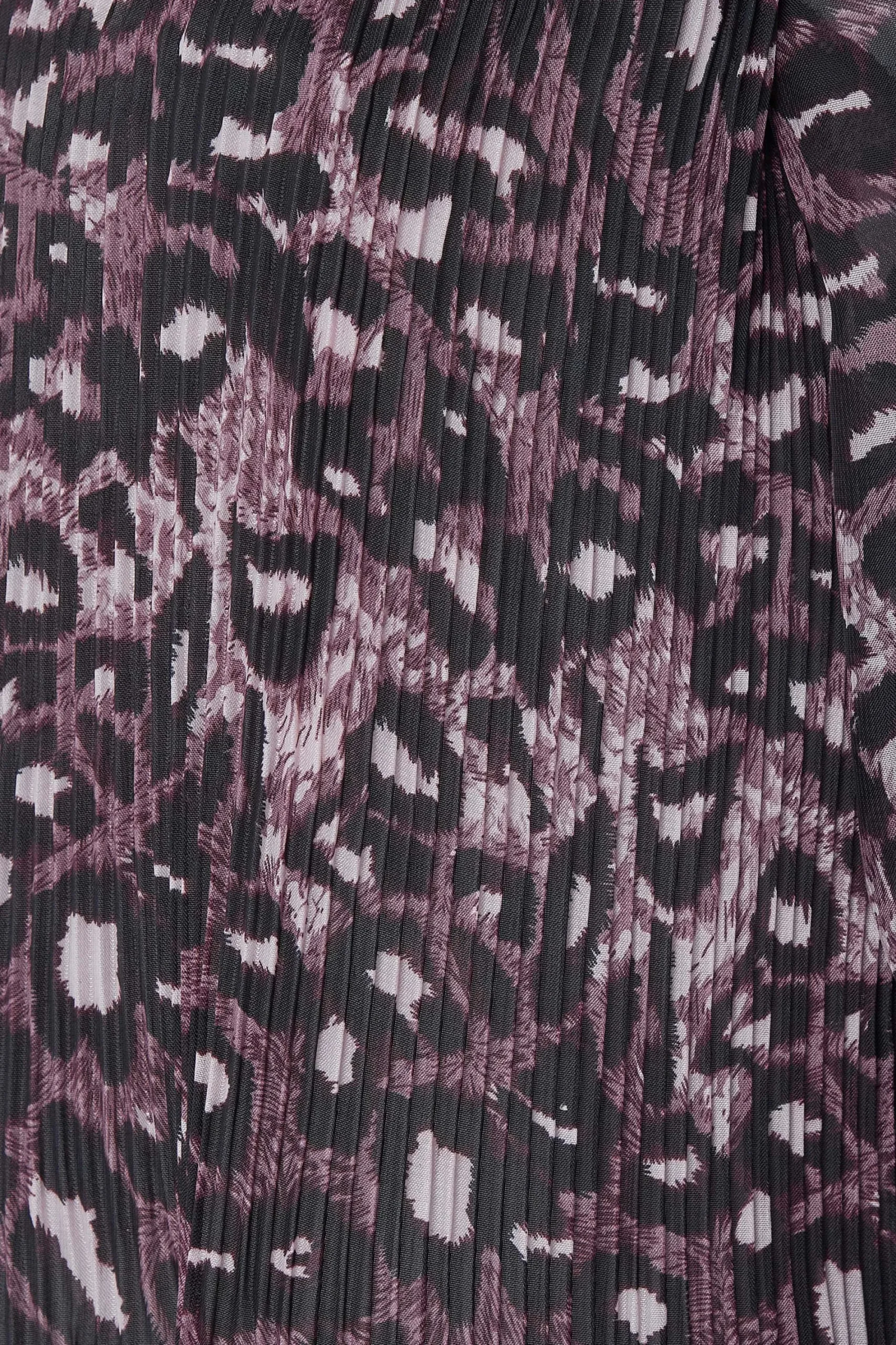 M&Co Womens Purple Leopard Print Pleat Blouse>Women Long Sleeve Tops