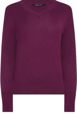M&Co Womens Purple Long Sleeve V-Neck Jumper><noscript><img width=