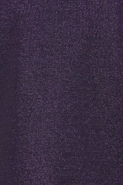 M&Co Womens Purple Shimmer Ruched Sleeve Blouse><noscript><img width=