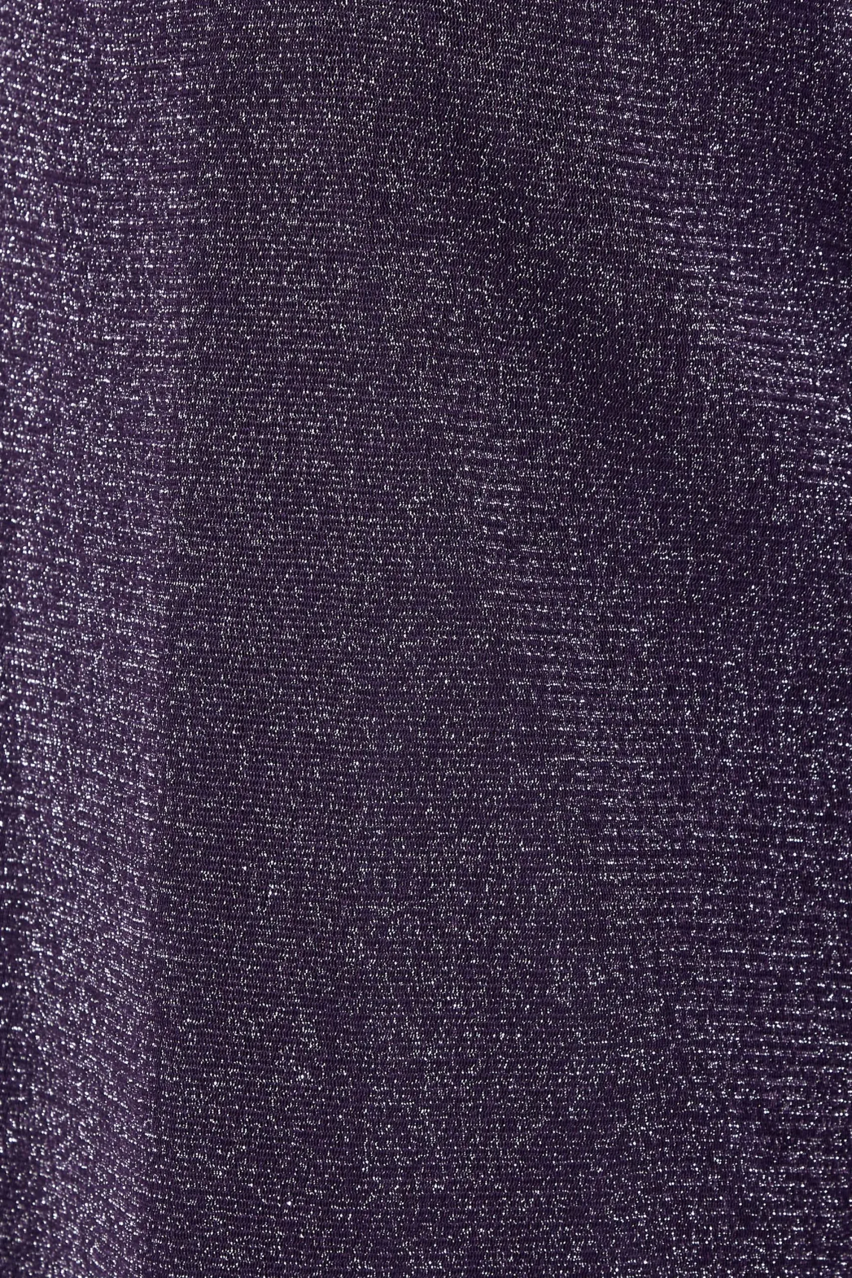 M&Co Womens Purple Shimmer Keyhole Blouse>Women Long Sleeve Tops
