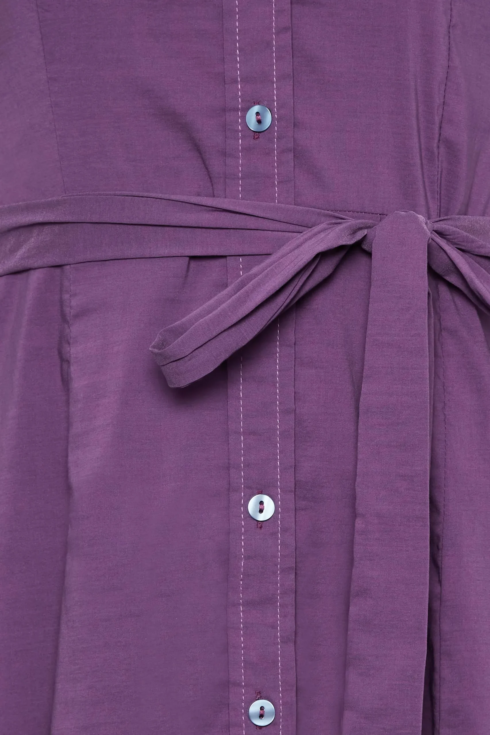 M&Co Womens Purple Tie Waist Shirt Dress>Women Shirt Dresses