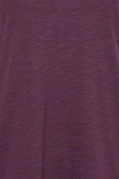 M&Co Womens Purple V-Neck Long Sleeve Cotton Blend T-Shirt><noscript><img width=