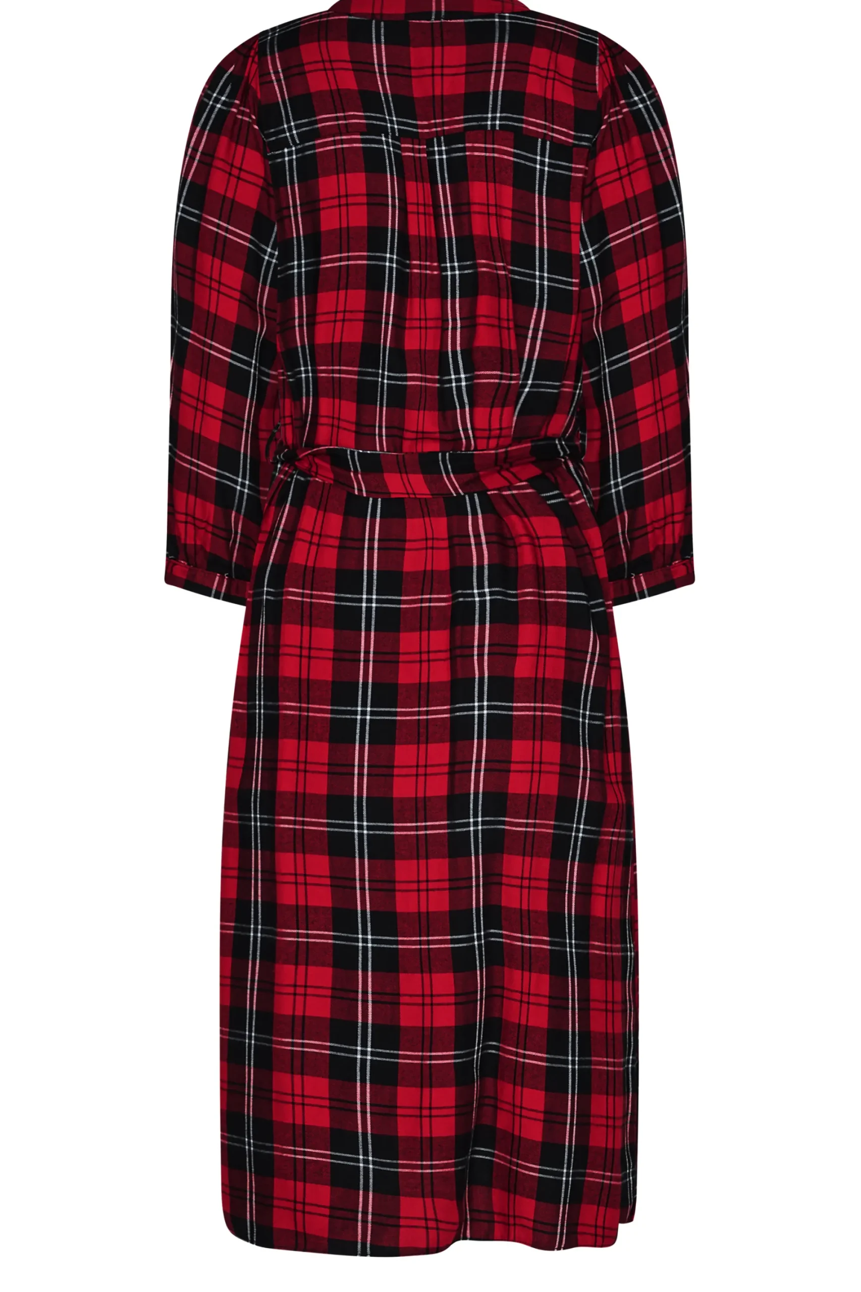 M&Co Womens Red & Black Check Tie Waist Tunic Dress>Women Shirt Dresses