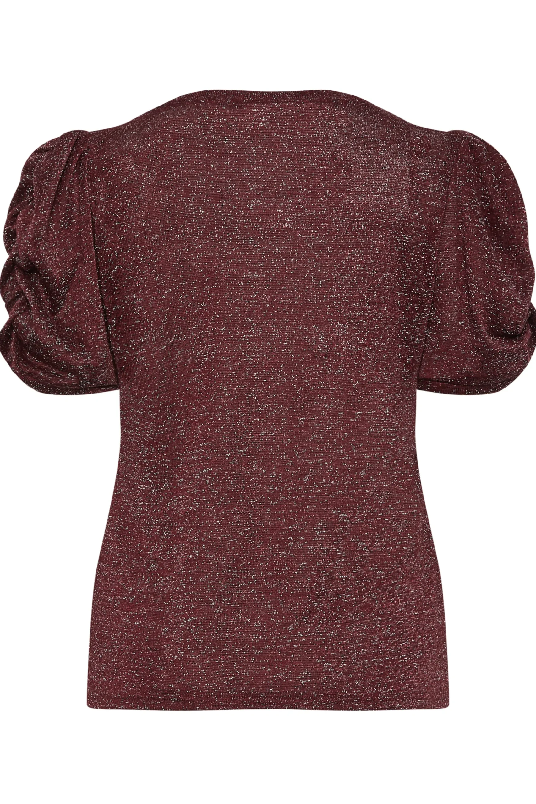 M&Co Womens Red & Silver Glitter Ruched Sleeve Blouse>Women Blouses