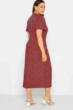 M&Co Womens Red Abstract Stripe Wrap Dress><noscript><img width=