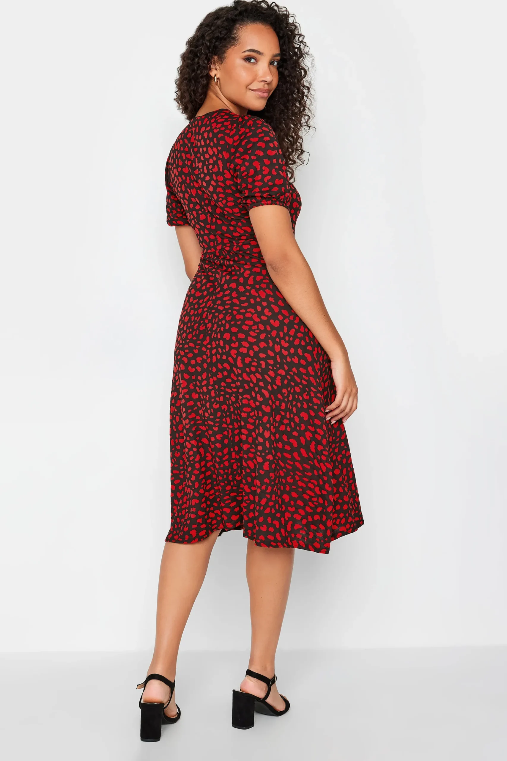 M&Co Womens Red Animal Print Keyhole Maxi Dress>Women Maxi Dresses