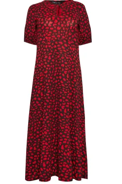M&Co Womens Red Animal Print Keyhole Maxi Dress><noscript><img width=