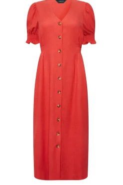 M&Co Womens Red Button Through Midi Dress><noscript><img width=