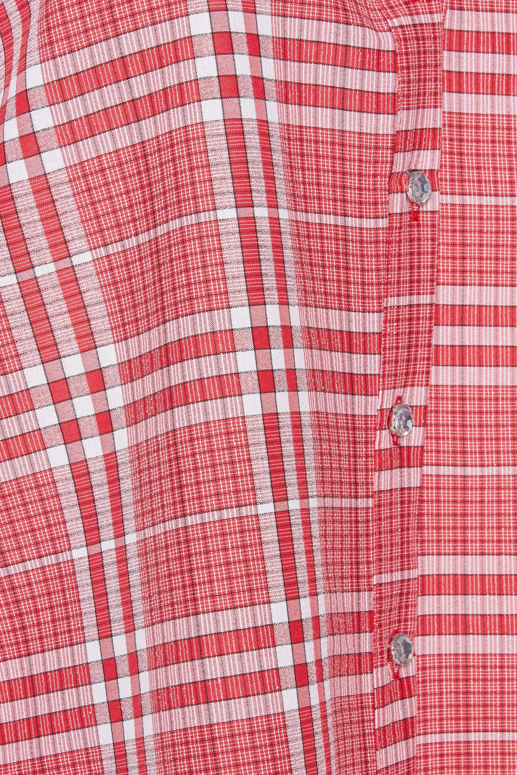 M&Co Womens Red Check Print Shirt>Women Short Sleeve Tops